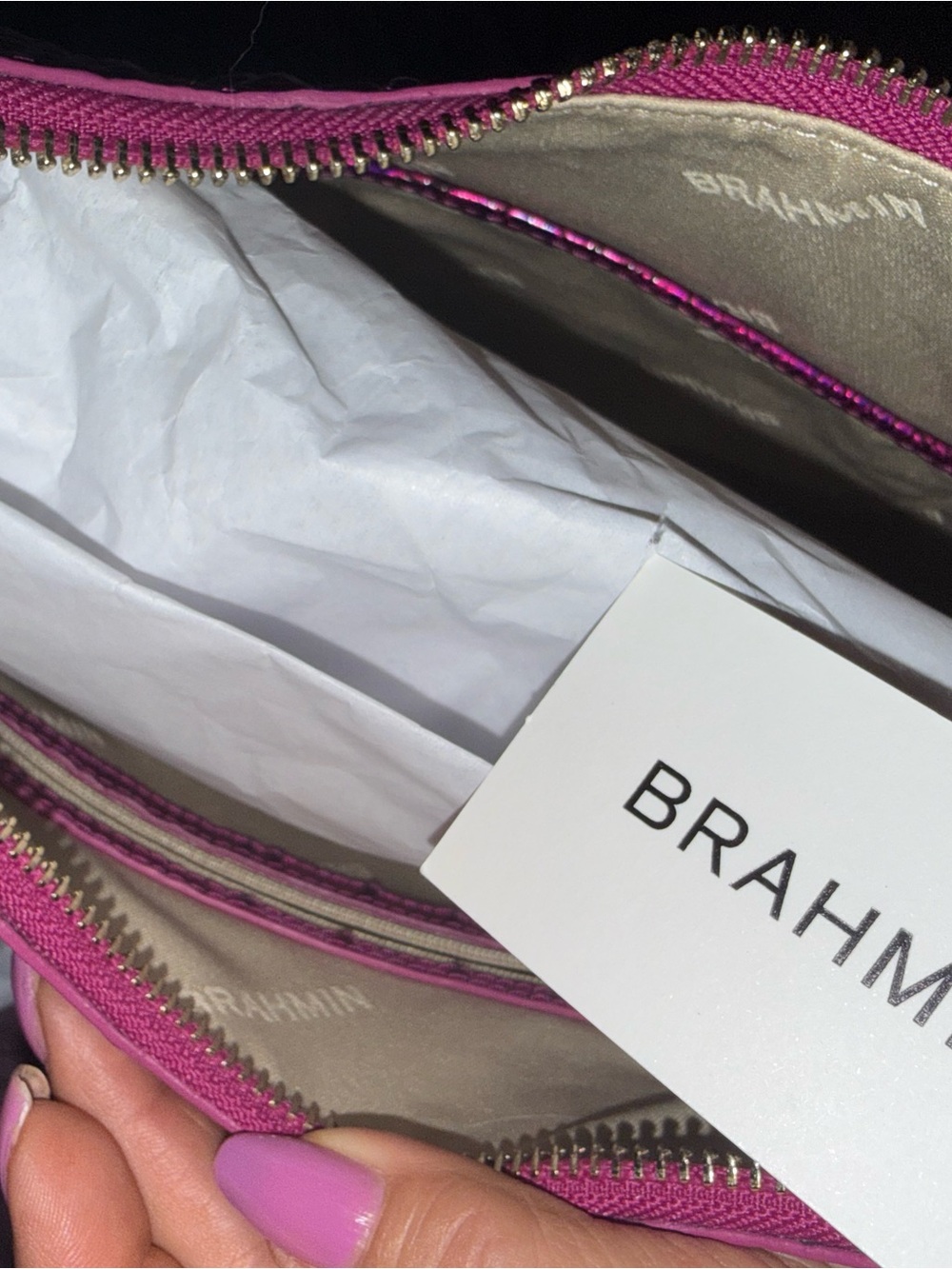 Brahmin voltage violet Tabitha Shoulder Bag in Fuchsia nwt - Picture 6 of 7